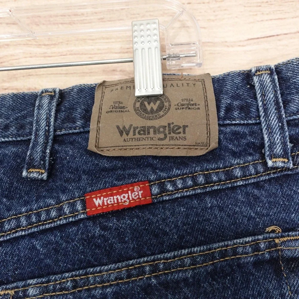 Wrangler Jeans Mens 40x32 (39x31) Blue Relaxed Straight Wrangler Denim 96501MR